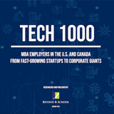 TECH 1000:  Companies Hiring MBAs Ranging from Rapidly Growing Start Ups to Corporate Giants